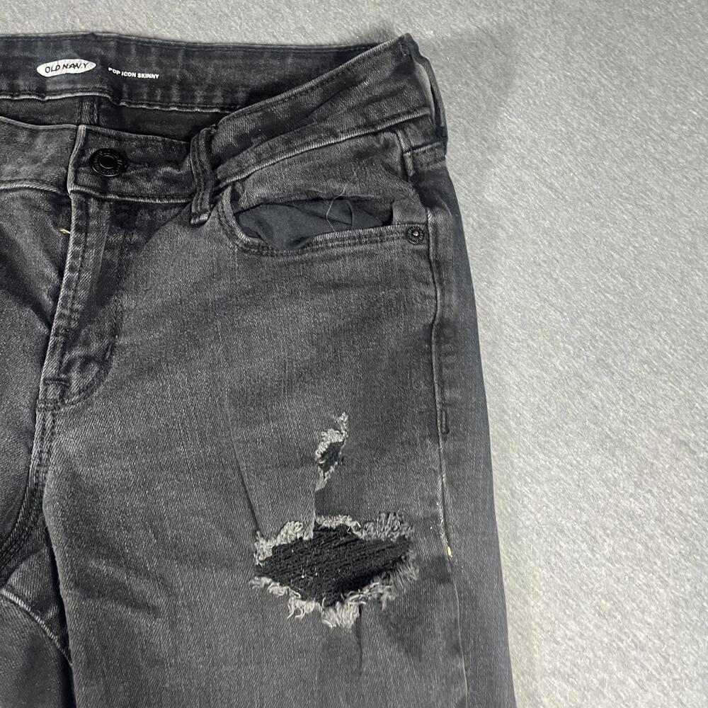 Old Navy Pop Icon Sizs 6 Skinny Black Ripped Jeans Womans pants Womans old navy - Picture 4 of 9